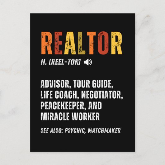 Funny Real Anwesen Broker Realtor Postkarte (Vorderseite)