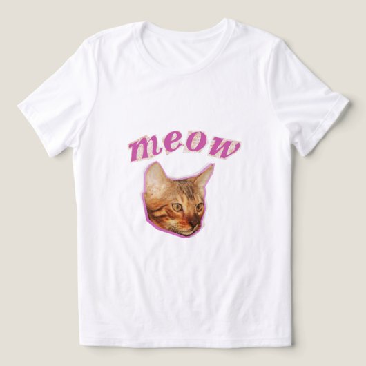 Funny Real Cat – "Meow" Meme Design – Hilarious Ca Tri-Blend Shirt (Design Vorderseite)