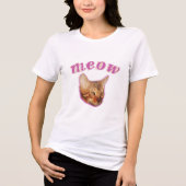 Funny Real Cat – "Meow" Meme Design – Hilarious Ca Tri-Blend Shirt (Vorderseite)