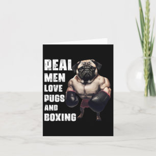 Funny Real Men Liebe Mops und Boxing Fitness Gym W Karte