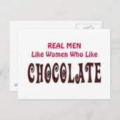 Funny Real Men mögen Frauen, die Schokolade mögen Postkarte (Vorne/Hinten)