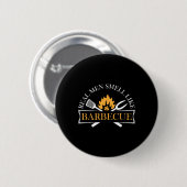 Funny Real Men riechen wie Barbecue Grillen Grilli Button (Vorne & Hinten)