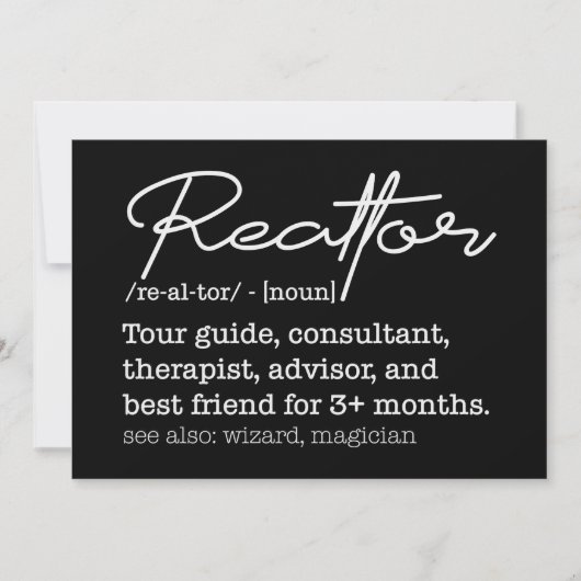 Funny Realtor Job Description Real Estate Humor Einladung (Vorderseite)