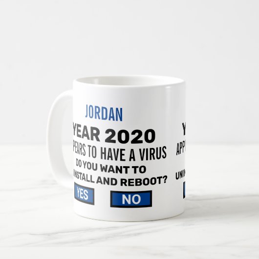 Funny Reboot 2020 Computer Geek Virus gefunden Kaffeetasse (Vorderseite Links)