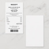 Funny, Receipt theme Bridal shower invitation Begleitkarte (Vorne/Hinten)