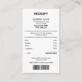 Funny, Receipt theme wedding invitation Begleitkarte (Vorderseite)