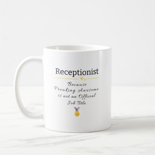 Funny Receptionist Wertschätzung Kaffeetasse (Links)