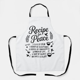 Funny Recipe Quote Kitchen Calm, Acceptance & Love Schürze