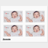 Funny Record Red Dot Custom Photo Rechteckiger Aufkleber (Blatt)