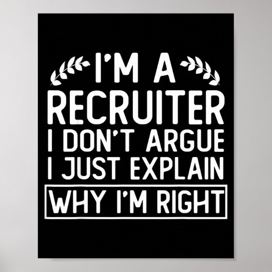 Funny Recruiter Design Saying_ I M A Recruiter I D Poster (Vorne)