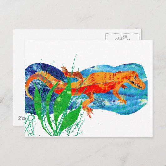 Funny Red Alligator Postkarte (Vorne/Hinten)