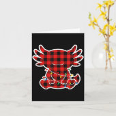 Funny Red And Black Buffalo Plaid Axolotl Christma Karte (Gelbe Blume)