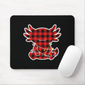 Funny Red And Black Buffalo Plaid Axolotl Christma Mousepad (Mit Mouse)