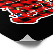 Funny Red And Black Buffalo Plaid Axolotl Christma Poster (Ecke)