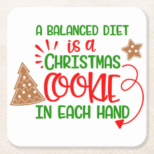 Funny Red and Green Christmas Cookies Untersetzer