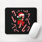 Funny Red And White Candy Cane Xmas Lights Santa C Mousepad (Mit Mouse)