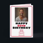 Funny Red and White Foto Husband Birthday Karte<br><div class="desc">Das sonnige Red and White Foto Husband Birthday, ein lustiges und cooles Design für jeden, der eine einzigartige Geburtstagskarte für seinen Ehemann zum Geburtstag sucht. Das Design ist einfach und auffällig, es verfügt über einen einfachen Rahmen, einen Geburtstagstorte, ein Foto in der Mitte und bearbeitbare Textinformationen. Wenn Sie Probleme mit...</div>