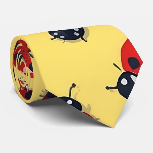 Funny Red and Yellow Ladybug Pattern Krawatte (Gerollt)