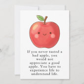 Funny Red Apple Eat a Red Apple Day Dankeskarte (Vorderseite)