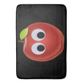 Funny Red Apple mit Googly Eyes Badematte (Vorderseite Vertikal)