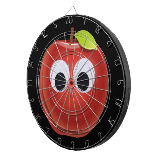 Funny Red Apple mit Googly Eyes Dartscheibe (Vorderseite rechts)