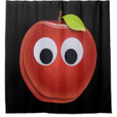 Funny Red Apple mit Googly Eyes Duschvorhang (Vorderseite)