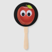 Funny Red Apple mit Googly Eyes Fächer (Rückseite)