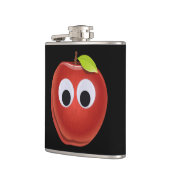 Funny Red Apple mit Googly Eyes Flachmann (Links)