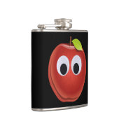 Funny Red Apple mit Googly Eyes Flachmann (Rechts)