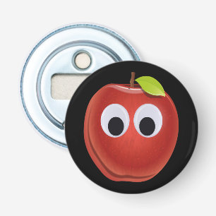 Funny Red Apple mit Googly Eyes Flaschenöffner