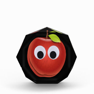 Funny Red Apple mit Googly Eyes Fotoblock