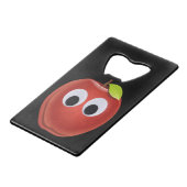 Funny Red Apple mit Googly Eyes Geldbeutel Flaschenöffner (Rückseite Schrägansicht)