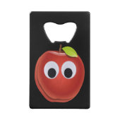 Funny Red Apple mit Googly Eyes Geldbeutel Flaschenöffner (Rückseite)
