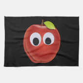Funny Red Apple mit Googly Eyes Geschirrtuch (Horizontal)