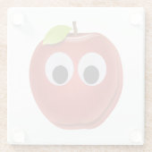Funny Red Apple mit Googly Eyes Glasuntersetzer (Rückseite)