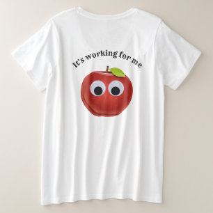 Funny Red Apple mit Googly Eyes Große Größe T-Shirt