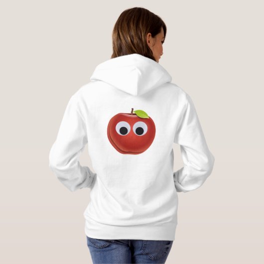 Funny Red Apple mit Googly Eyes Hoodie (Schwarz voll)
