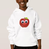 Funny Red Apple mit Googly Eyes Hoodie (Vorderseite)
