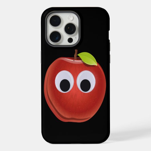 Funny Red Apple mit Googly Eyes iPhone Hülle (Rückseite)