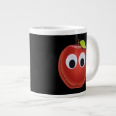Funny Red Apple mit Googly Eyes Jumbo-Tasse (Vorderseite Rechts)