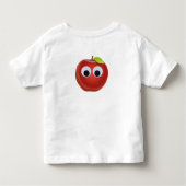 Funny Red Apple mit Googly Eyes Kleinkind T-shirt (Rückseite)