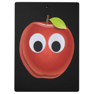 Funny Red Apple mit Googly Eyes Klemmbrett