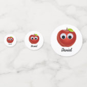 Funny Red Apple mit Googly Eyes Konfetti (Vorderseiten)
