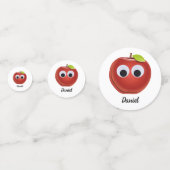 Funny Red Apple mit Googly Eyes Konfetti (Rückseiten)