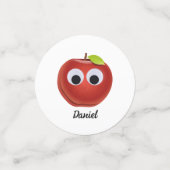 Funny Red Apple mit Googly Eyes Konfetti (Klein Vorderseite)
