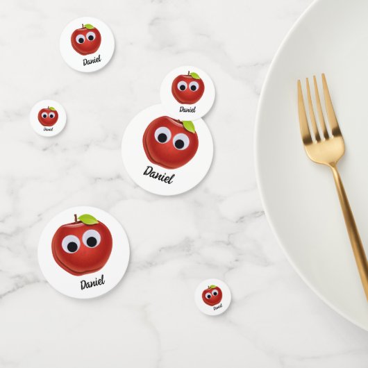 Funny Red Apple mit Googly Eyes Konfetti (Gruppe)