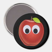Funny Red Apple mit Googly Eyes Magnet (Vorderseite/Rückseite)
