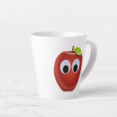 Funny Red Apple mit Googly Eyes Milchtasse (Rechte Ecke)