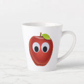 Funny Red Apple mit Googly Eyes Milchtasse (Rechts)