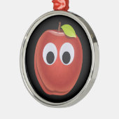Funny Red Apple mit Googly Eyes Ornament Aus Metall (Links)